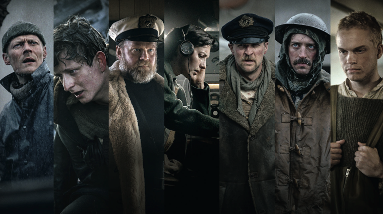 Foto.Kollage av syv skuespillere fra filmen konvoi