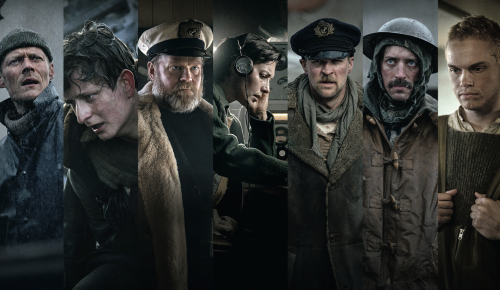 Foto.Kollage av syv skuespillere fra filmen konvoi