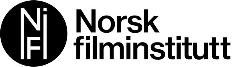 Illustrasjon: Logoen til Norsk filminstitutt med et rundt logosymbol med bokstavene NFI inni, og teksten Norsk Filminstitutt bak symbolet